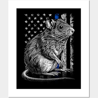 American Flag Regal Rat Majesty Tee Crowned Rodent Royalty Posters and Art